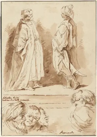 Details from "The Adoration of the Magi" and "The Pool at Bethesda", by Jean-Claude-Richard, Abbé de Saint-Non, ink, 1774