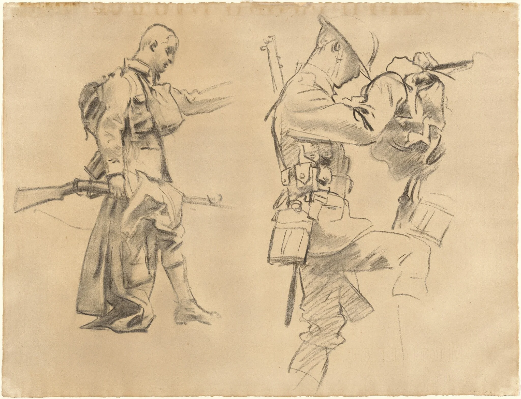 Studies for "Gassed" [recto], detail
