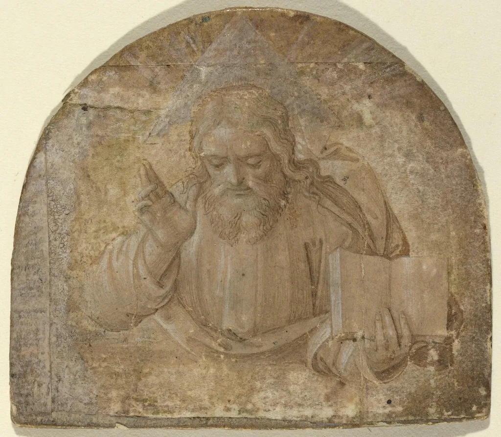 God the Father with His Right Hand Raised in Blessing, by Girolamo dai Libri, ink, 1514
