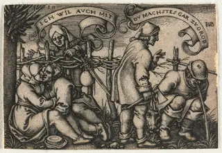 The Peasant Wedding or the Twelve Months:  No. 10, by Sebald Beham, 1546