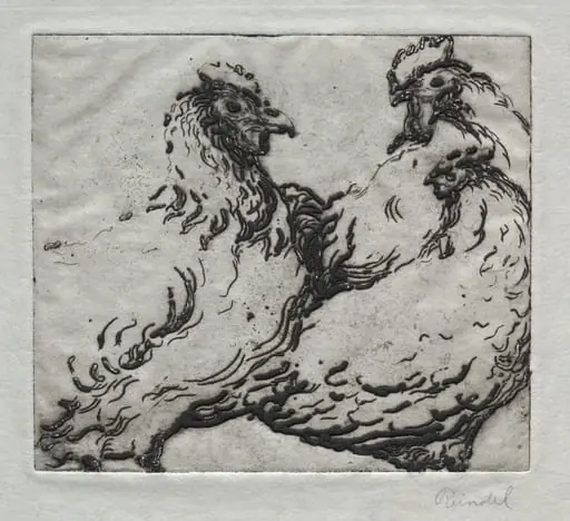 Chickens, by William George Reindel, 1914