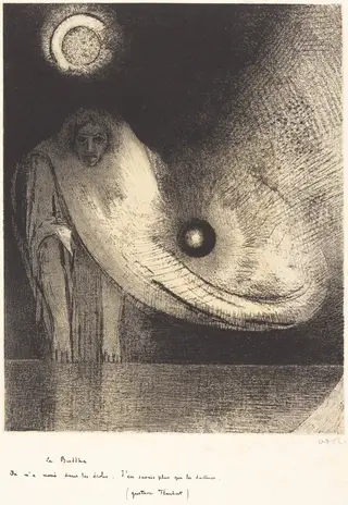 Le Buddha, by Odilon Redon, ink, 1895