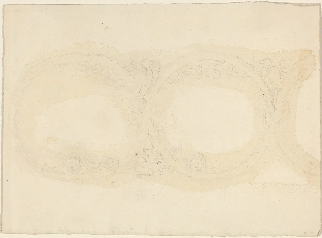 Ornamental Border Design with Winged Female Figures, by John Flaxman, graphite, 1790