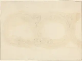 Ornamental Border Design with Winged Female Figures, by John Flaxman, graphite, 1790