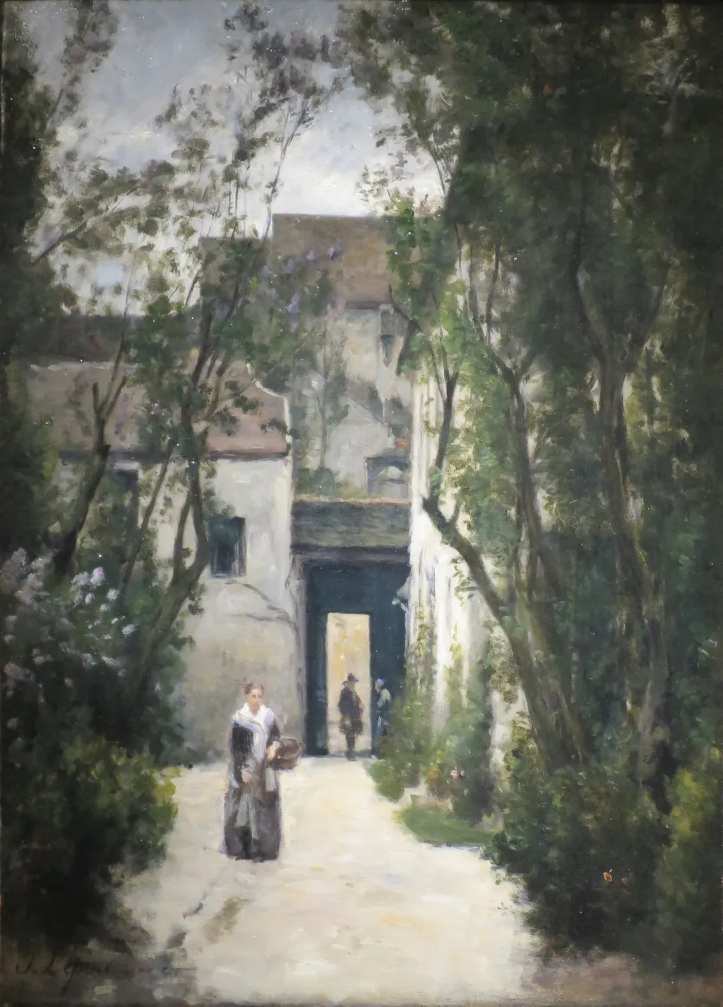 A Courtyard on the rue de la Fontenelle, by Stanislas Lépine, oil, 1874