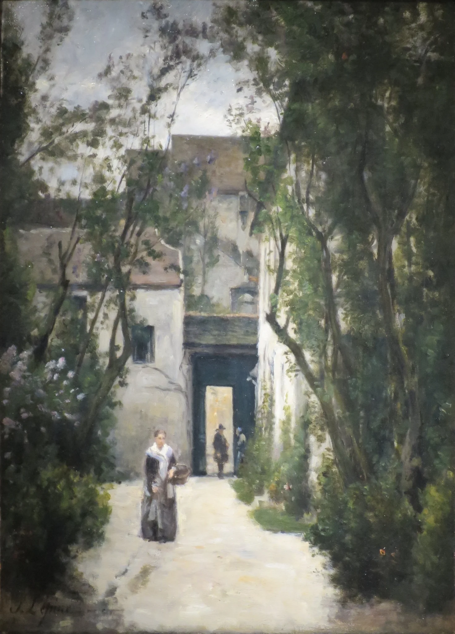 A Courtyard on the rue de la Fontenelle, detail