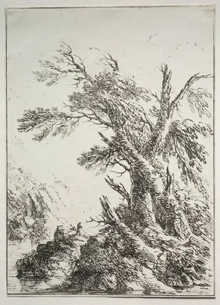 Specimens of Polyautography:  Along the Bank of a River, by Henry Richard Warwick, 1826