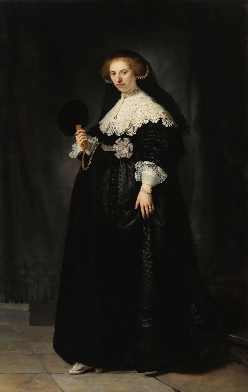 Portrait of Oopjen Coppit, by Rembrandt, oil, 1634