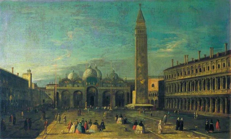 Venice: Piazza San Marco, Looking towards the Basilica, detail