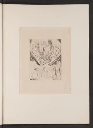 Satan Going Forth from the Presence of the Lord, by William Blake, ink, 1825