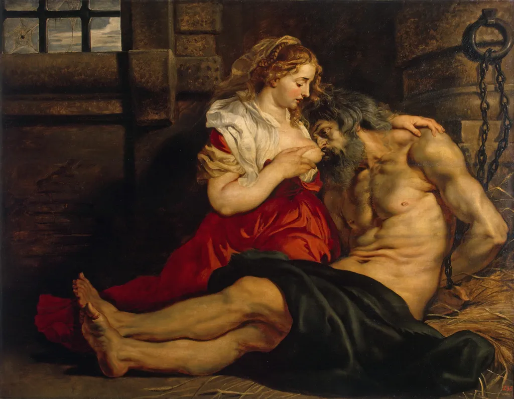 Roman Charity, by Peter Paul Rubens, oil, 1612