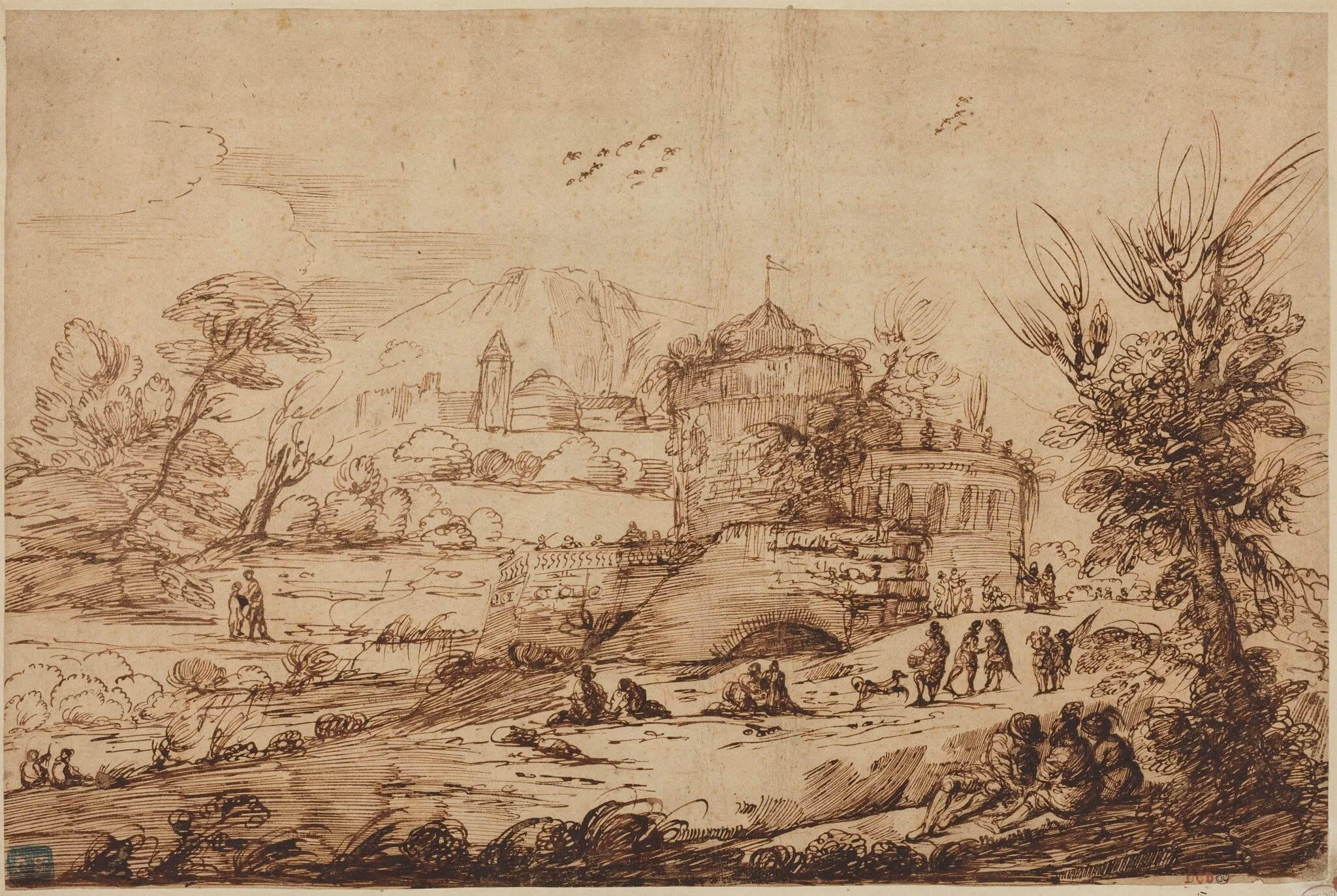 Landscape with Fortress and River, detail