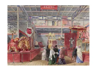 The Indian Court and Elephant Trappings, by Walter Goodall, watercolor, 1851
