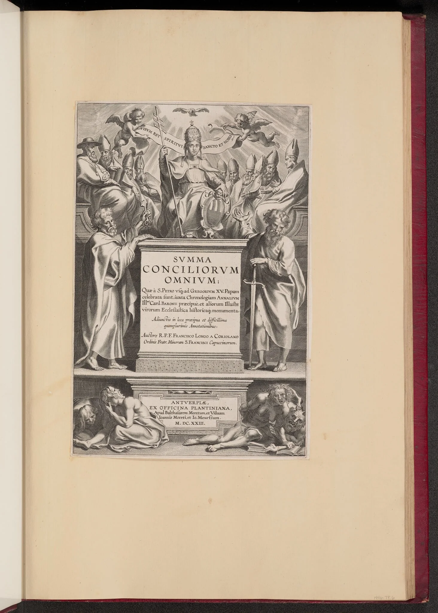 Title Page for F. Longo a Coriolano's "Svmma Conciliorvm Omnivm", detail