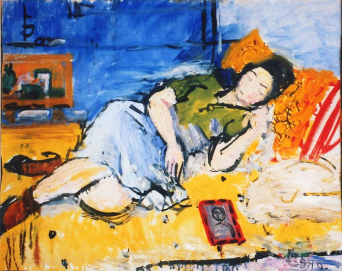 Femeie dormind pe divan, detail