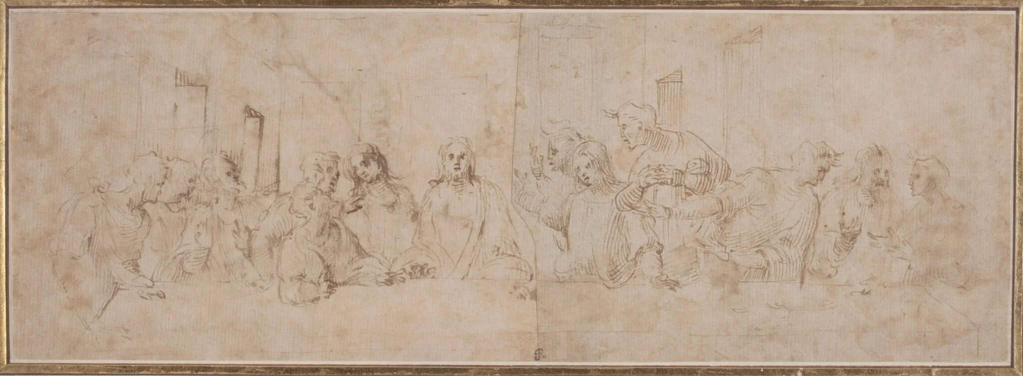 a) The Last Supper; b) Putti, detail