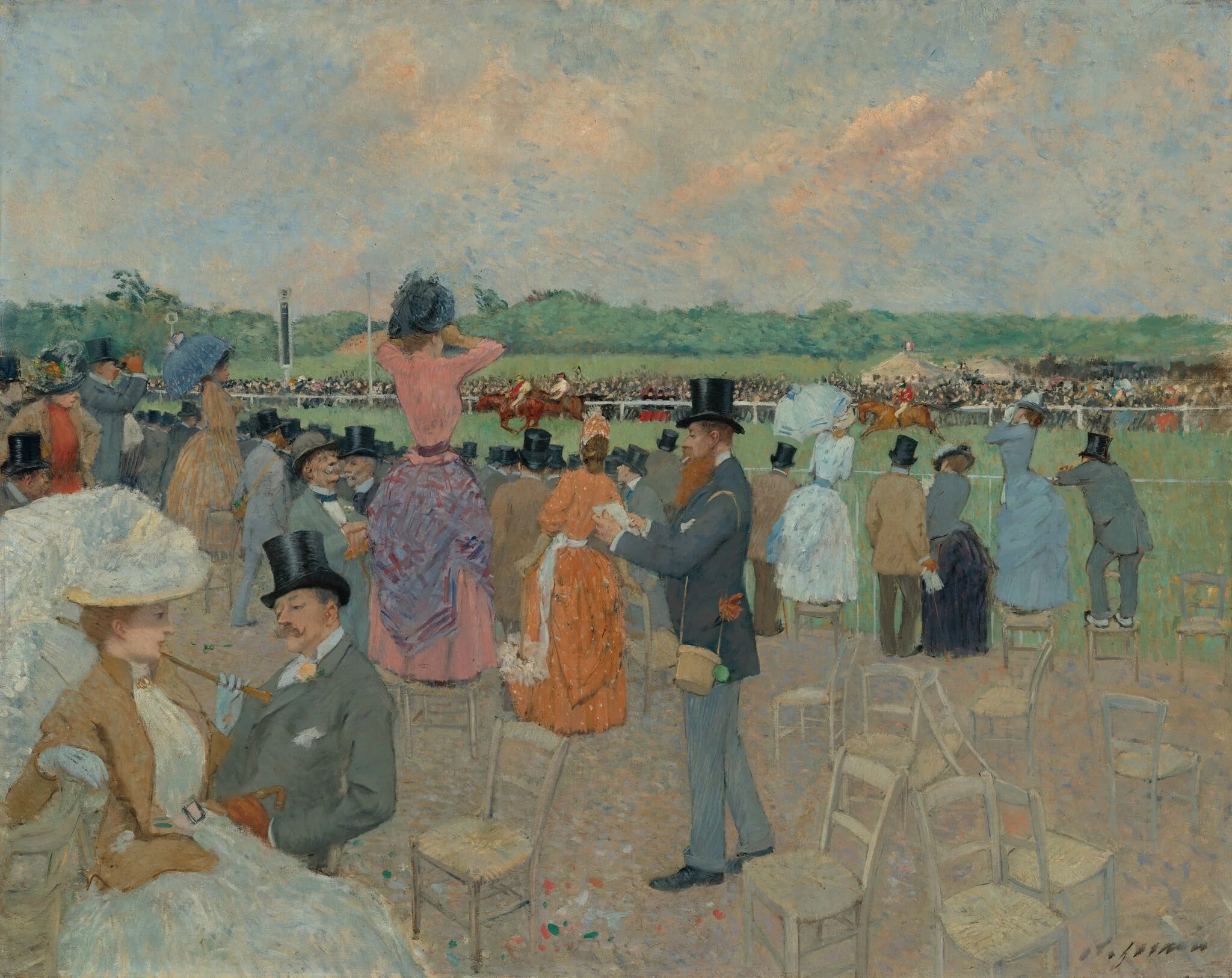The Races at Longchamp, detail
