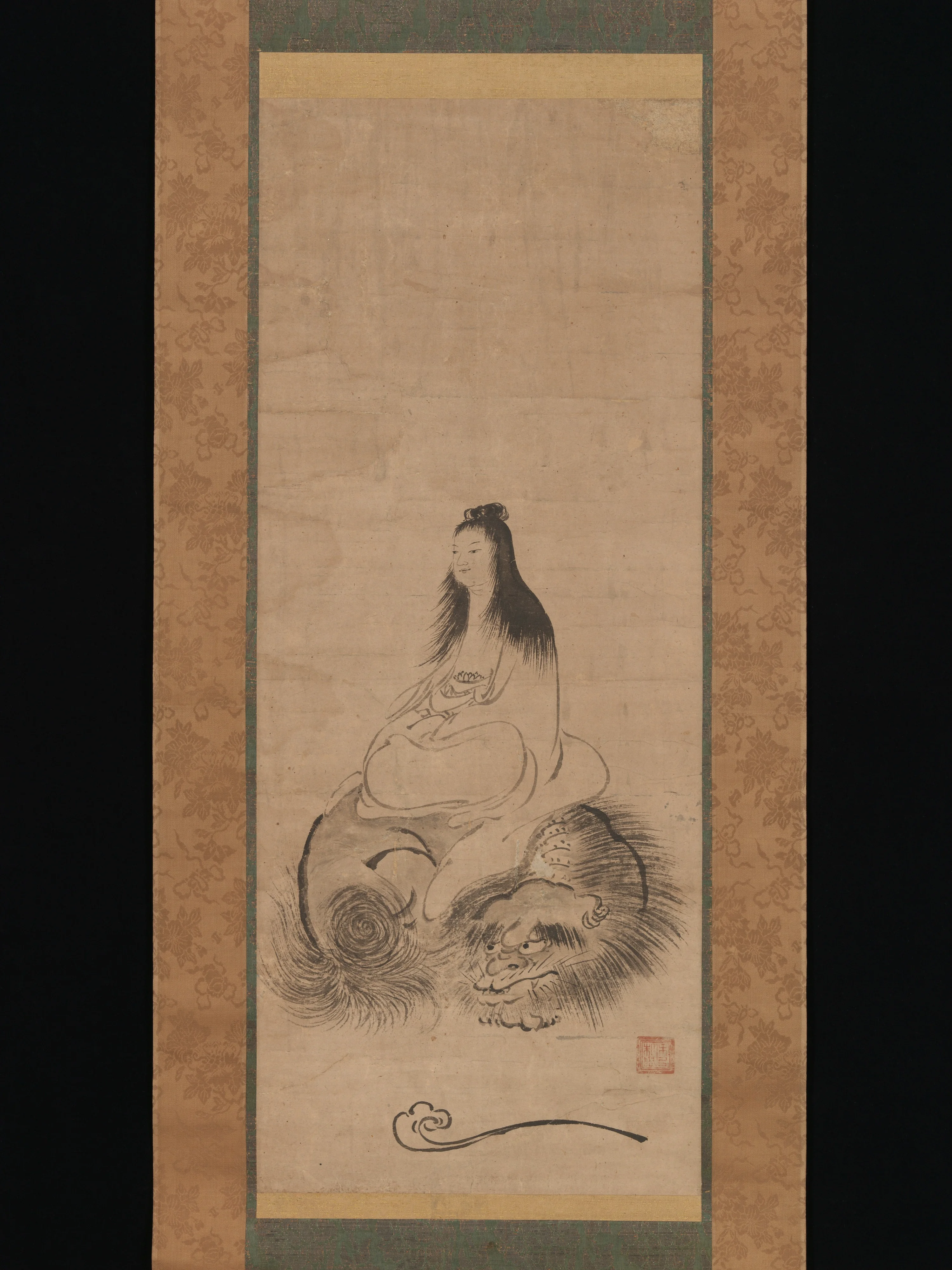Monju on a Lion, detail