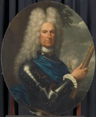Portrait of Rear-Admiral Arent van Buren, by Krzysztof Lubieniecki, oil, 1721