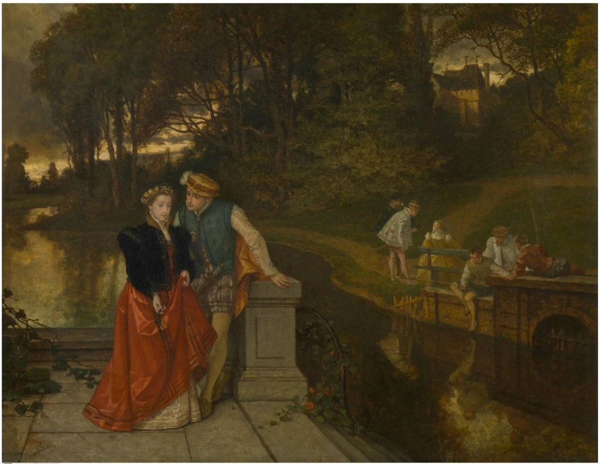 Lovers in the park, detail