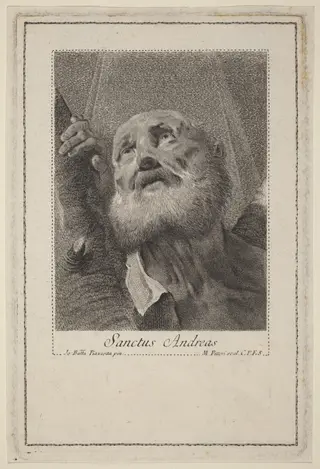 Sanctus Andreas, by Marco Alvise Pitteri, ink, 1744