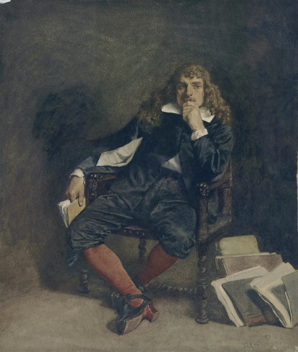 The Student, by James Dromgole Linton, watercolor, 1877