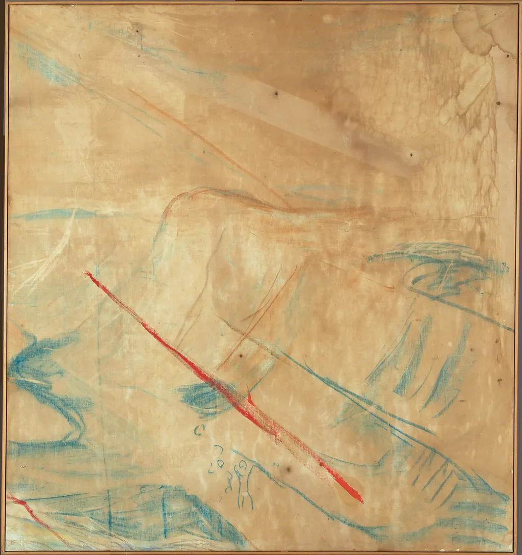 The Human Mountain: Sunrays, by Edvard Munch, crayon, 1927