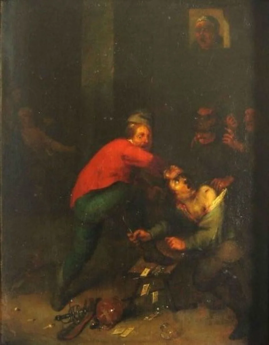 Încăierare la jocul de cărți, detail
