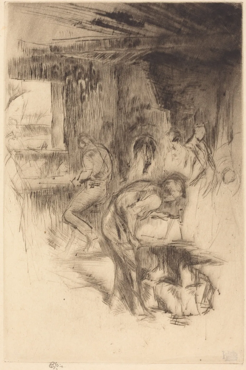 The Little Forge, by James McNeill Whistler, ink, 1875