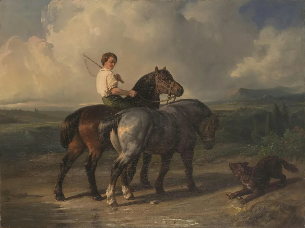 Two Horses, by Rosa Bonheur, oil, 1897