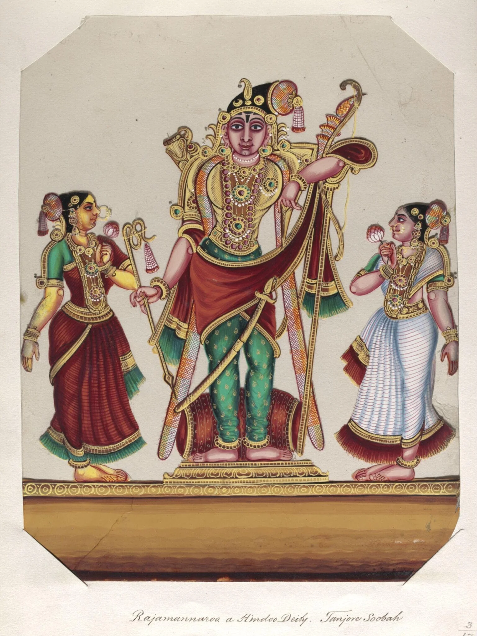 One of seventeen mica paintings depicting Hindu deities., detail