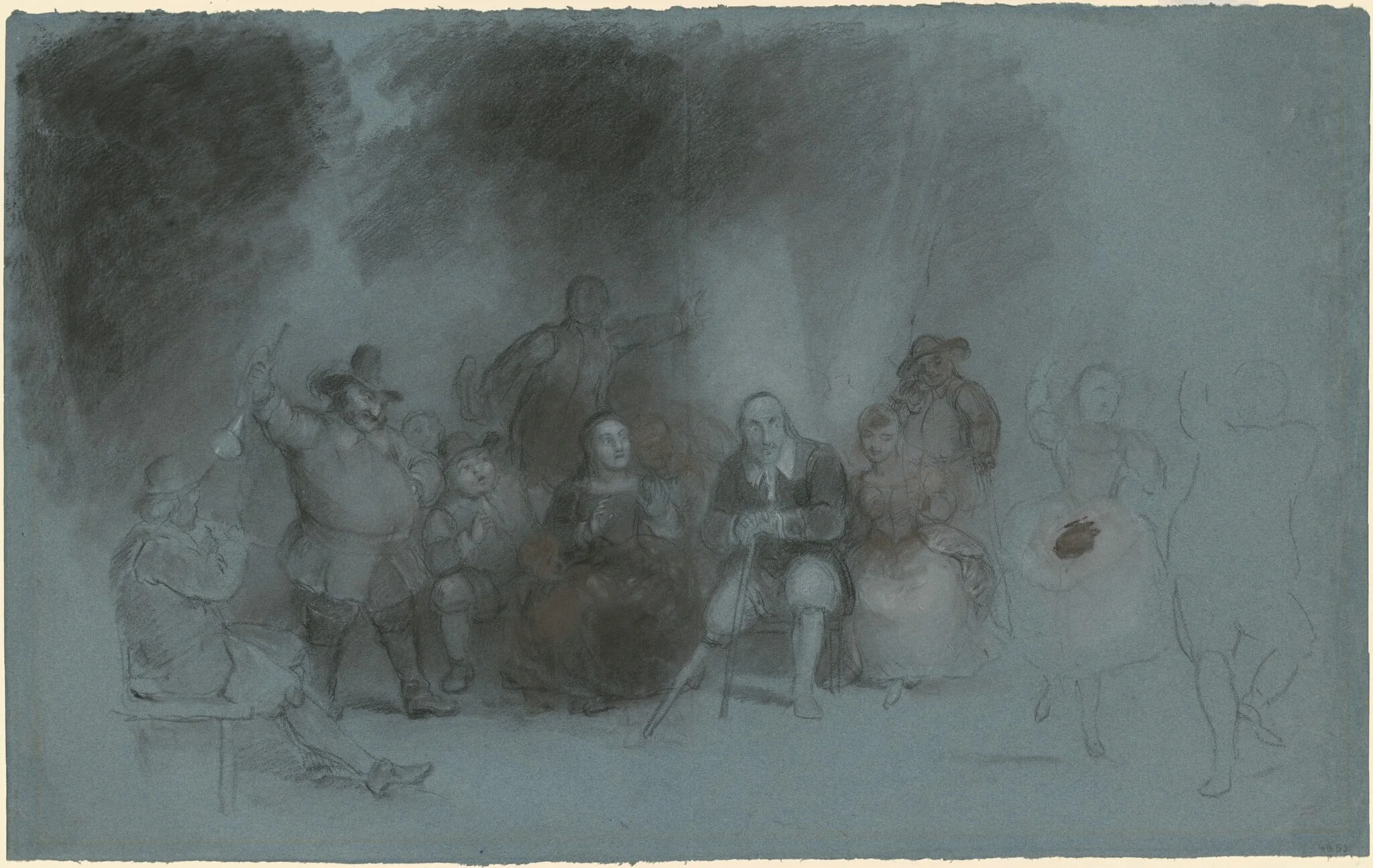 Study for "Dance on the Battery in Presence of Peter Stuyvesant", detail