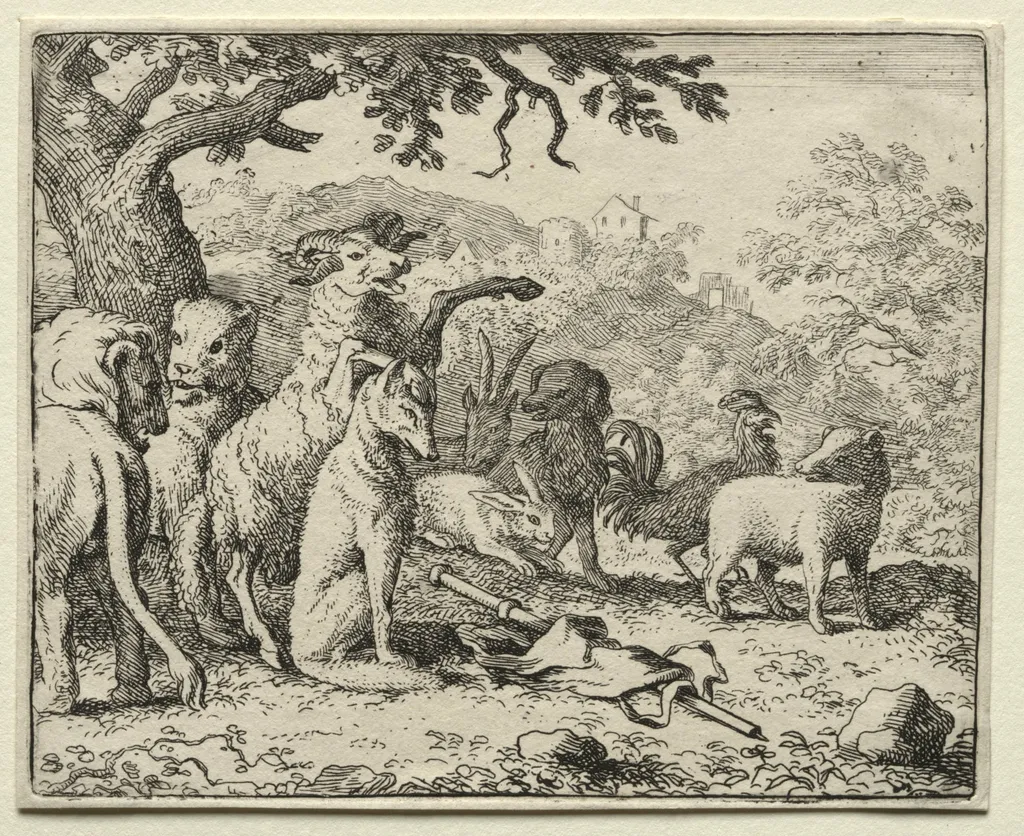Reynard the Fox:  The Benediction Given to Reynard, by Allart van Everdingen, 1662