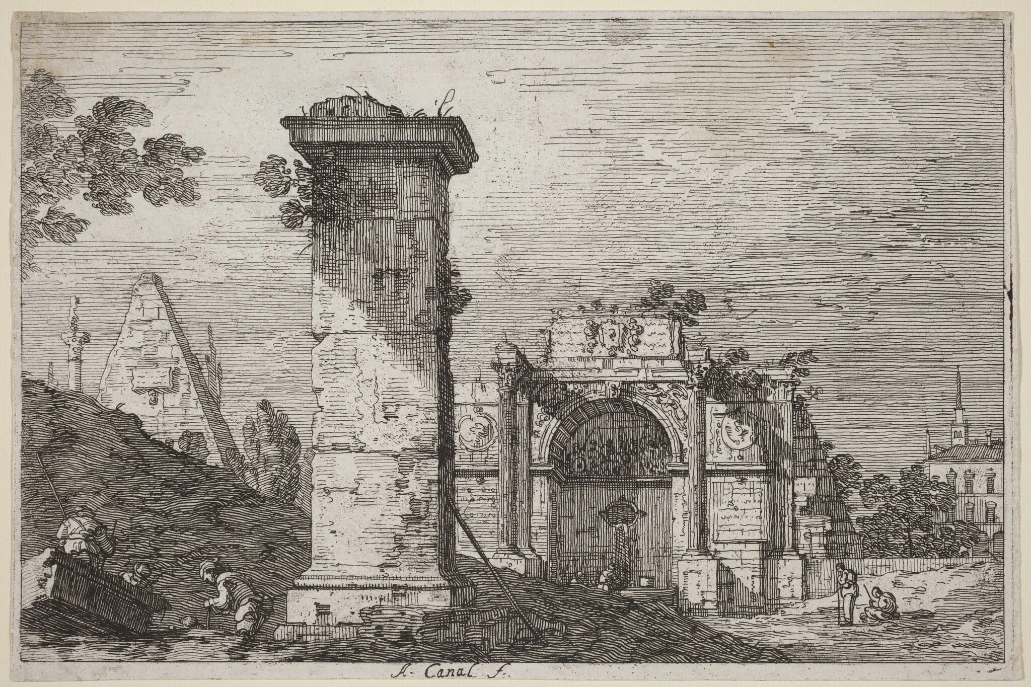 Landscape with Ruined Monuments, detail