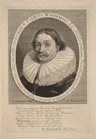 Petrus Winsemius, by Jonas Suyderhoff, ink, 1644