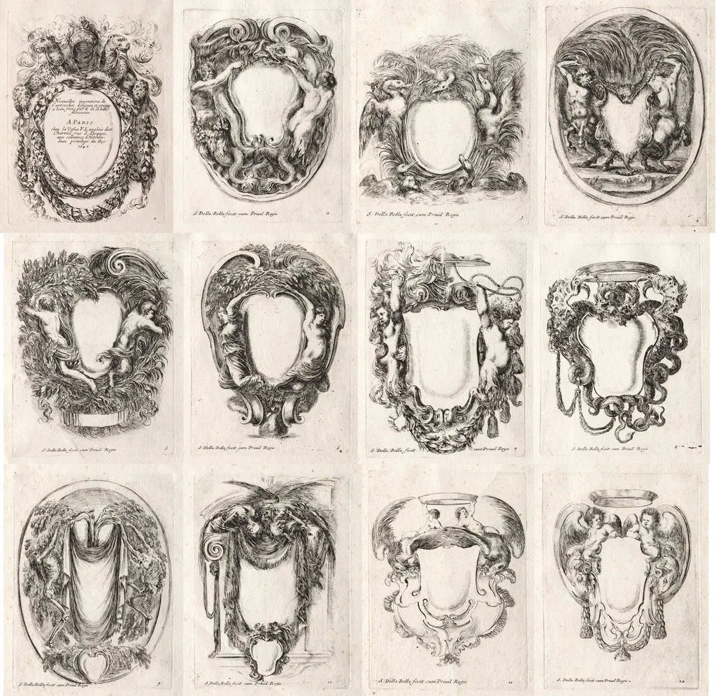 New Model for a Cartouche, by Stefano Della Bella, 1647
