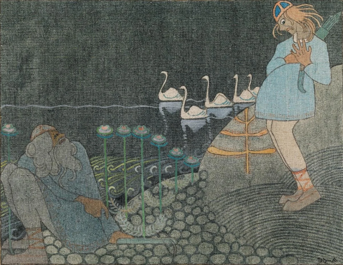 Lemminkäinen ja karjapaimen, detail