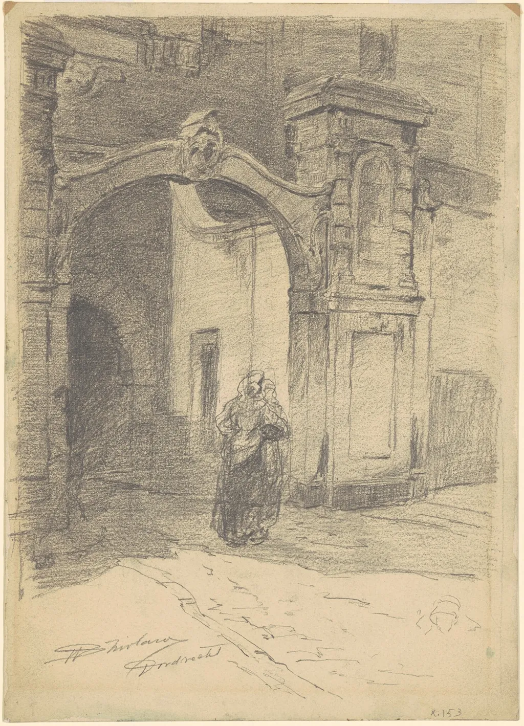 Dordrecht, by Walter Shirlaw, graphite, 1874