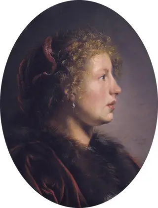 Study of a young woman in profile, by Salomon de Bray, oil, 1636