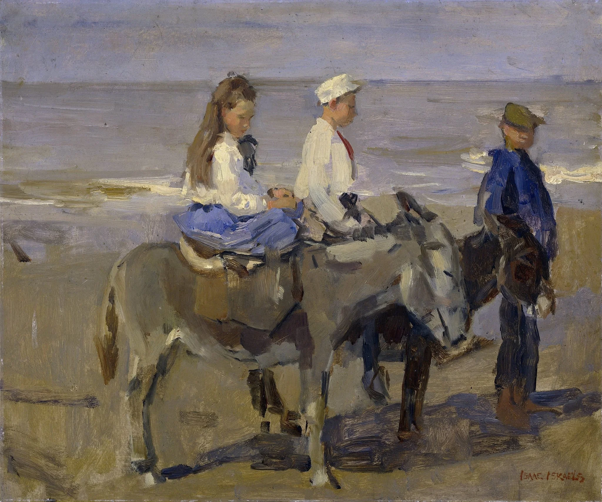 Boy and Girl on Donkeys, detail
