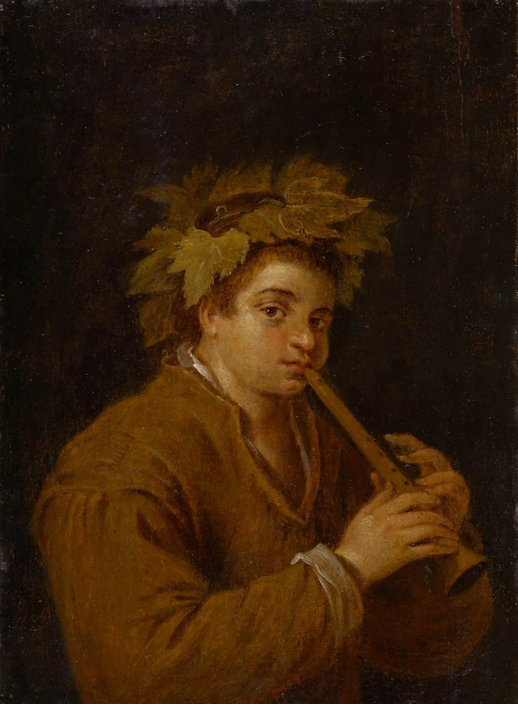 Boy with Flute, detail