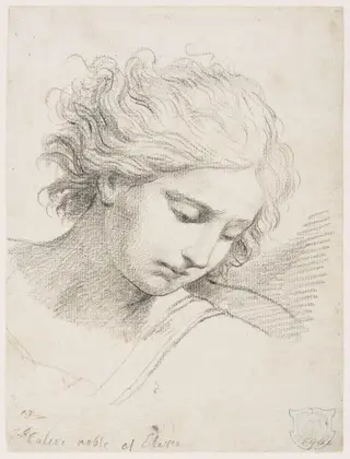 Study of the head of St. Michael, by Jacques-Louis David, 1778