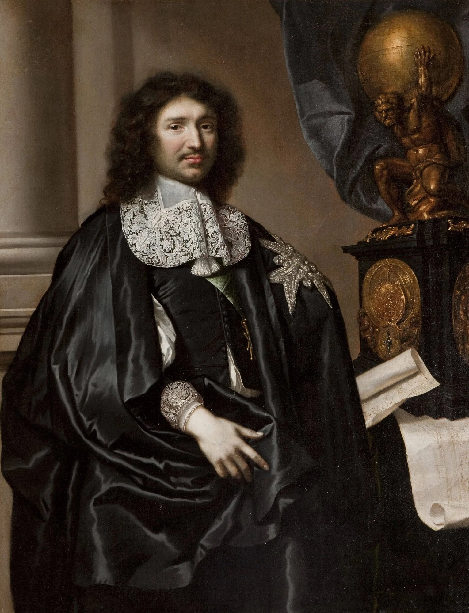 Portrait of Jean-Baptiste Colbert, detail