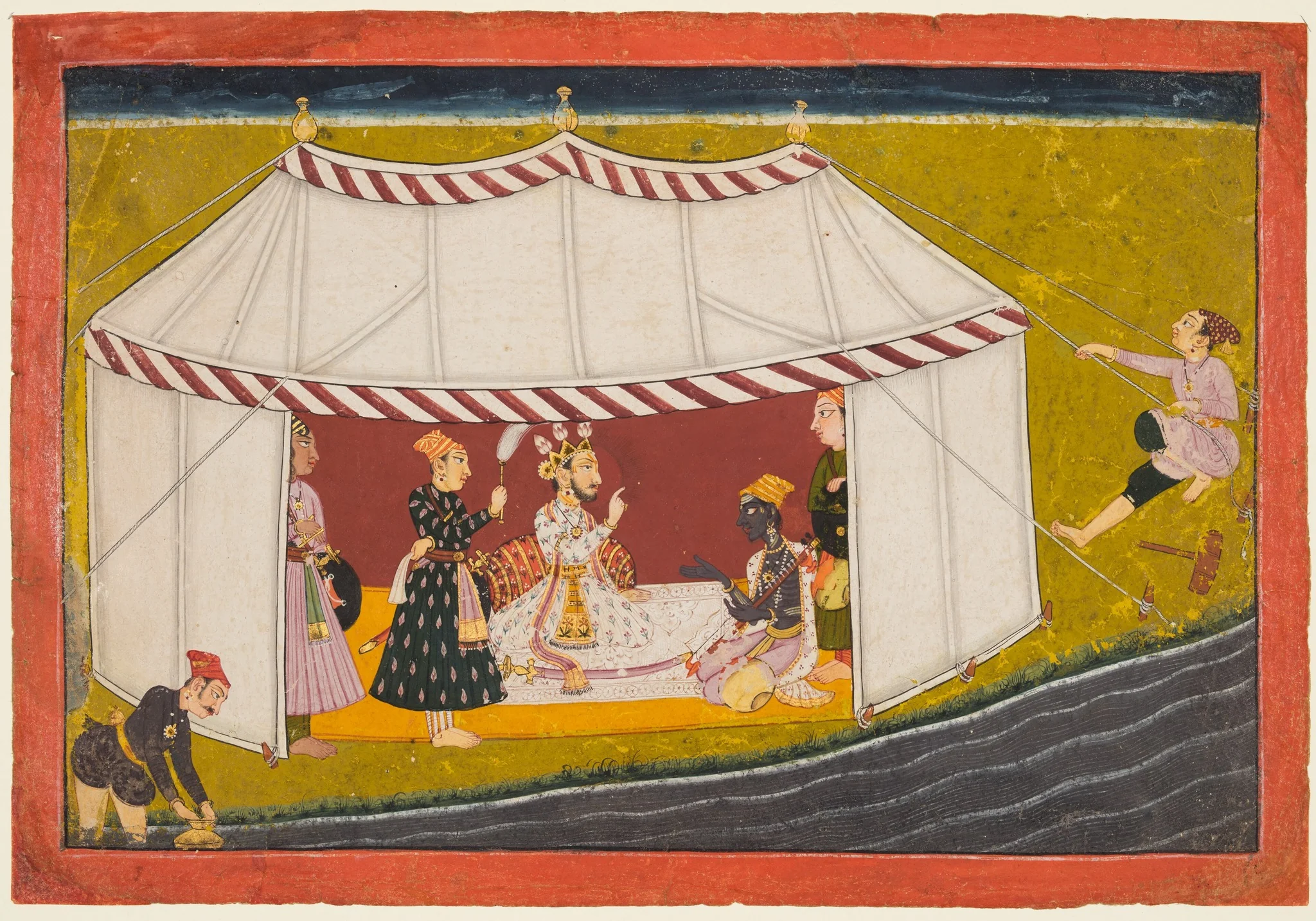 King Bikramaditya Summons Madhava, from a Madhavanala Kamakandala, detail