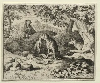 Reynard the Fox:  Badger Comes to Warn Reynard, by Allart van Everdingen, 1662