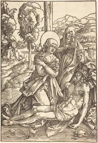 Lamentation for Christ, by Hans Baldung Grien, ink, 1510