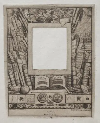 Design for a Frame for the Portrait of Armand Guéraud, by Charles Meryon, 1862