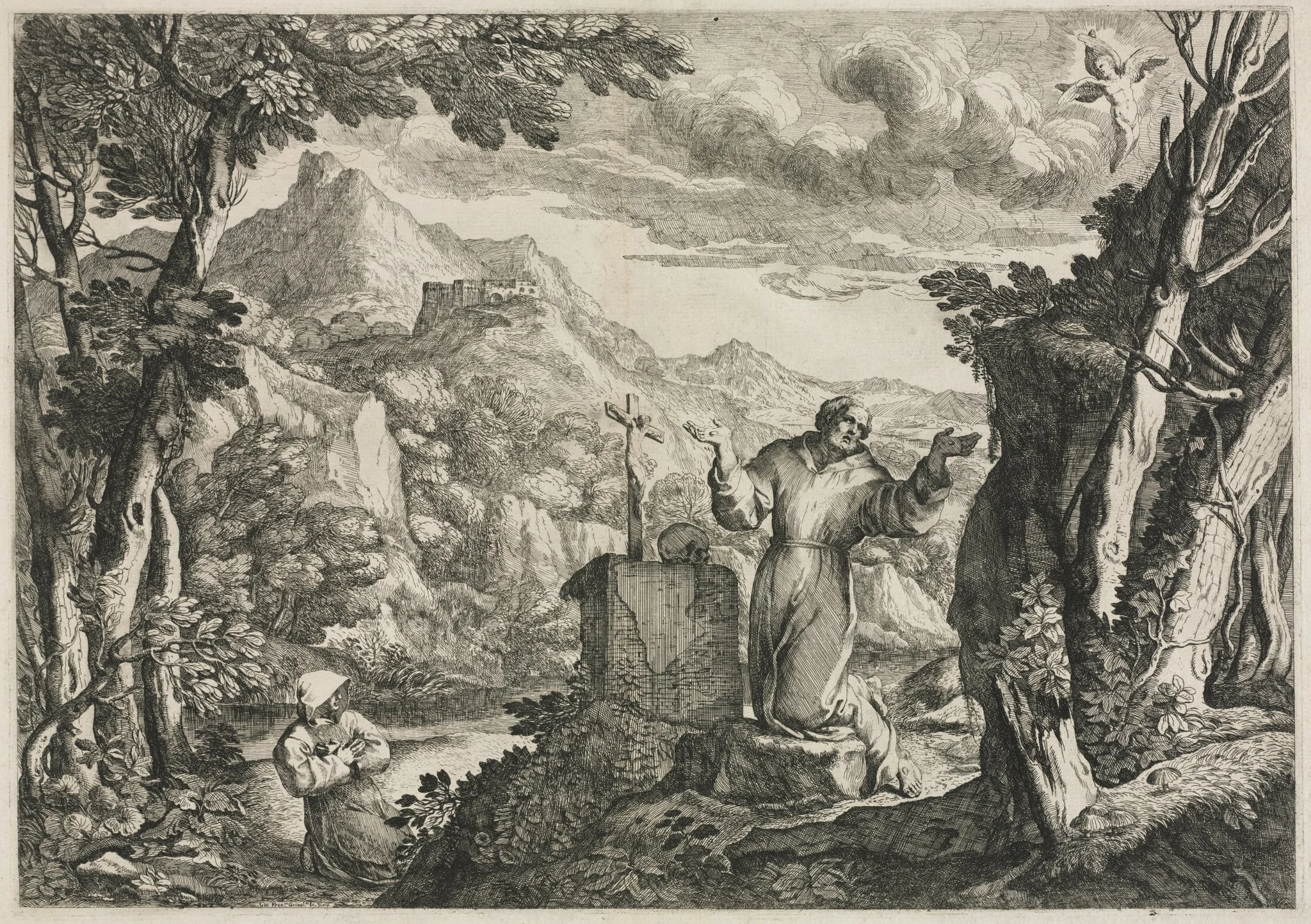 St. Francis of Assisi Receiving the Stigmata, detail