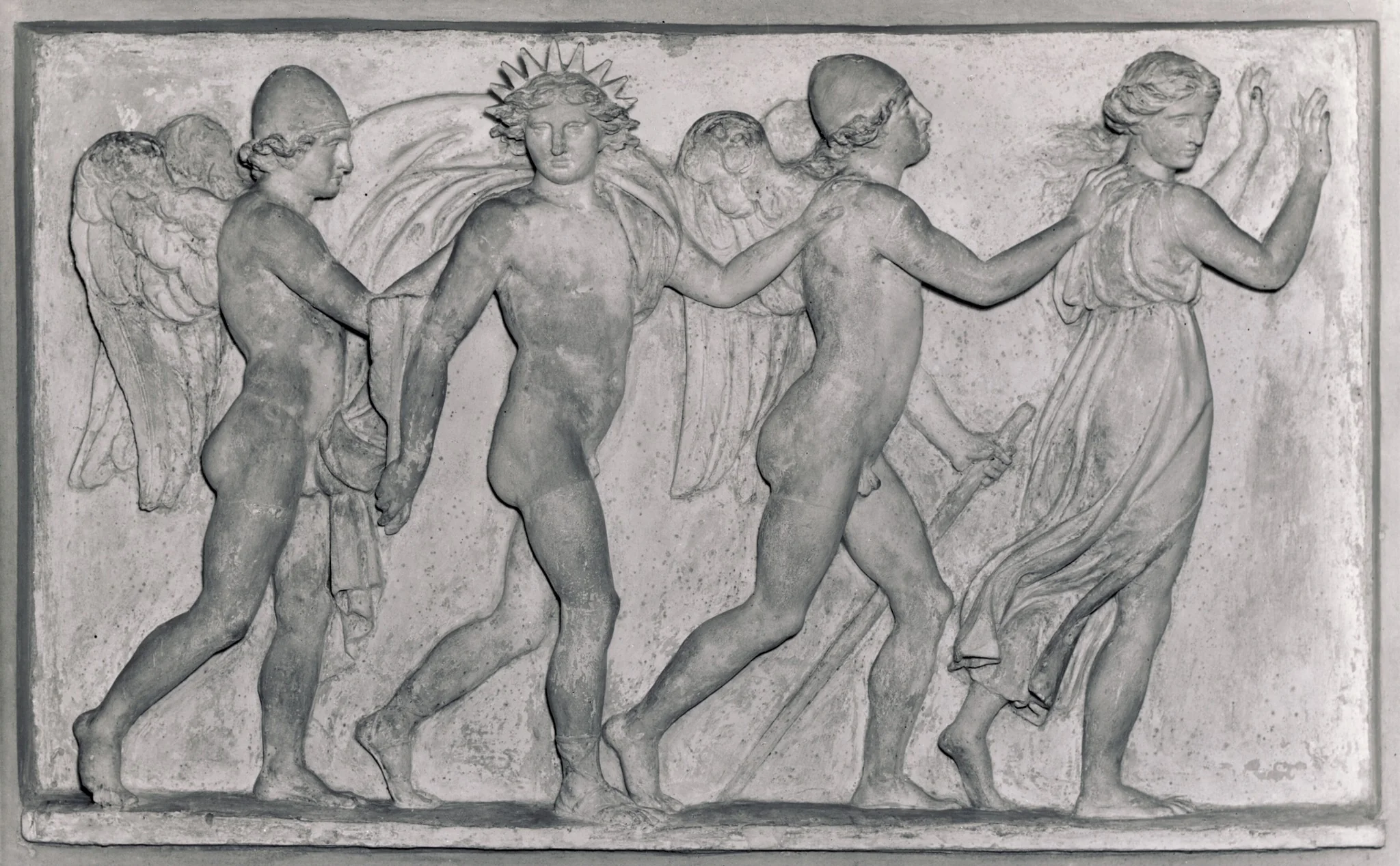 Døgnets tider. Symboliseret ved fire vingede skikkelser, detail
