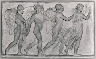 Døgnets tider. Symboliseret ved fire vingede skikkelser, by Bertel Thorvaldsen, unspecified, 1798